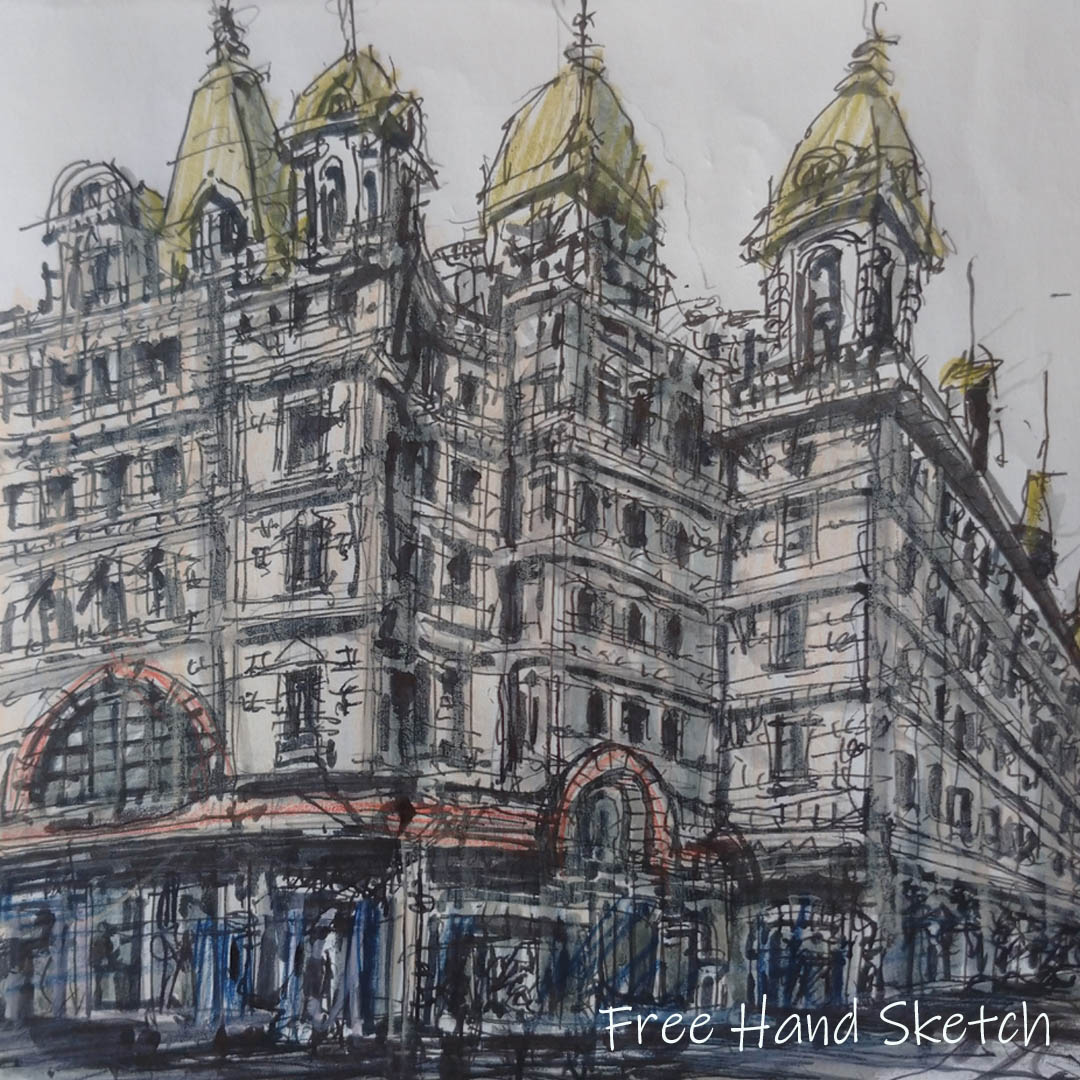 Free Hand drawn Sketch�iArchitecture Art�j