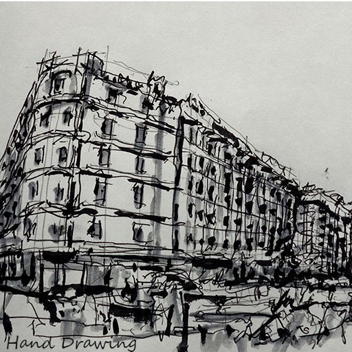 Free Hand drawn Sketch�iArchitecture Art JAPAN�j